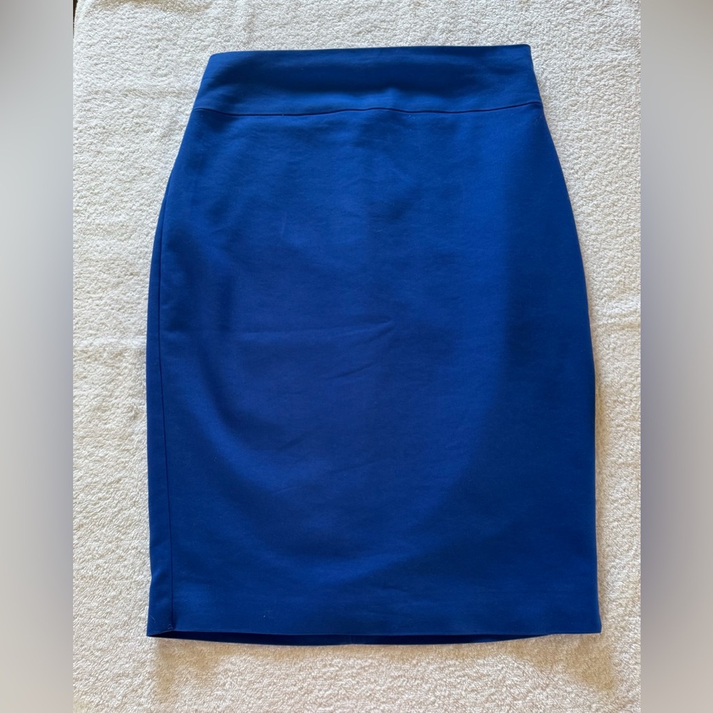 Express Blue Knee-Length Pencil Skirt for Work